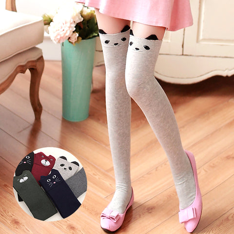 Cat Pattern Knee Socks