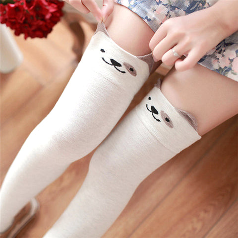 Cat Pattern Knee Socks