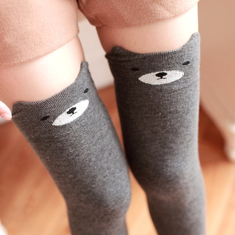 Cat Pattern Knee Socks