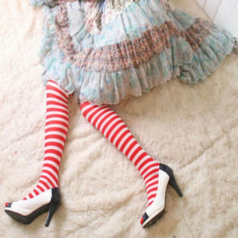 Girls Striped Knee Socks